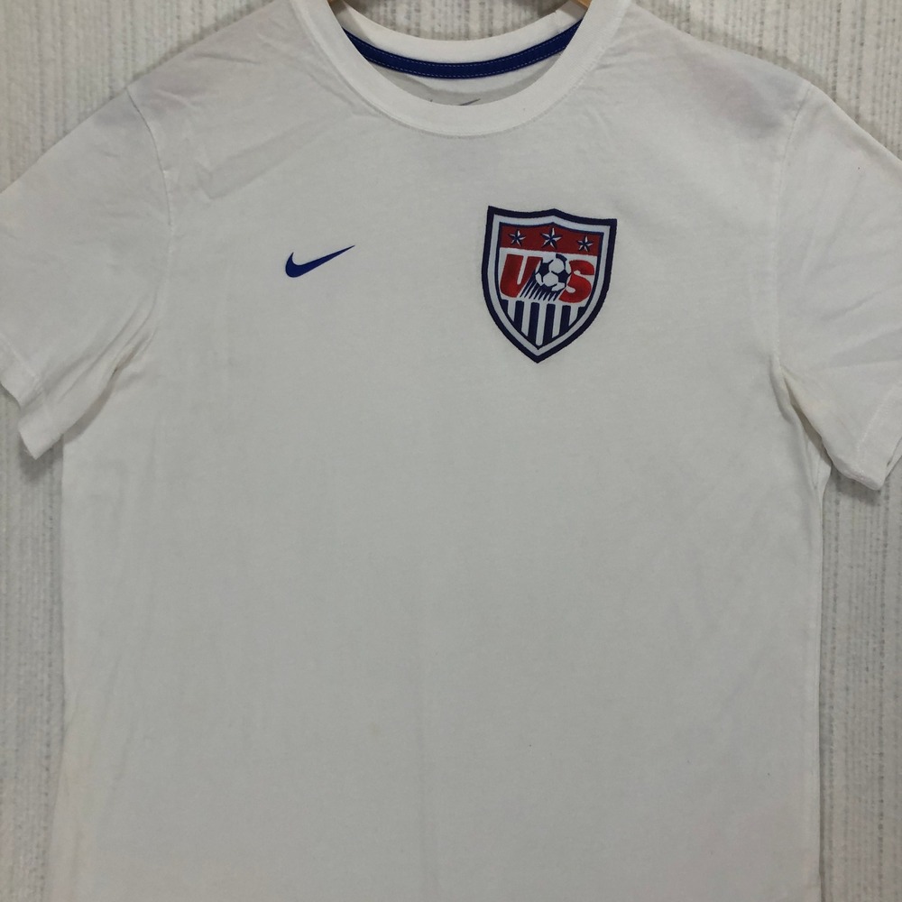 Nike USA Soccer T-Shirt Slim Fit‎ White Graphic Tee Extra Large XL